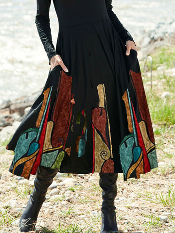 Crew Neck Cotton Knitting Dress