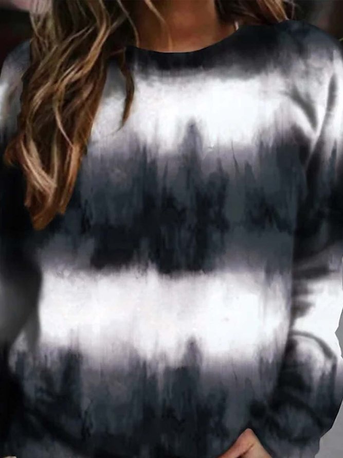Crew Neck Cotton Blends Casual Sweatshirt