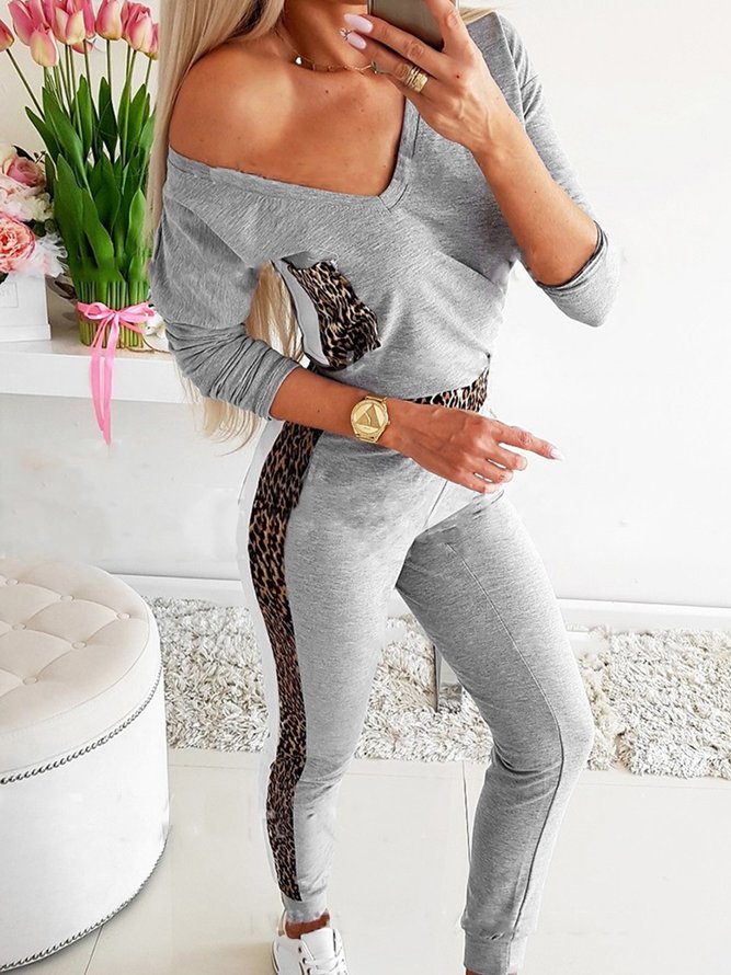 Casual Leopard Two Piece Sets