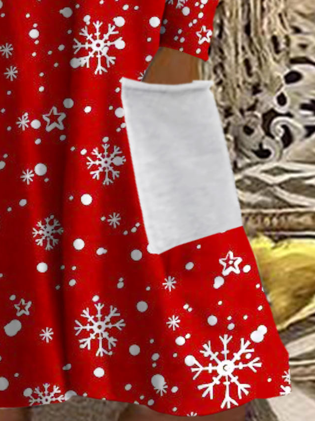Christmas Snowman Knitting Dress Xmas Dress