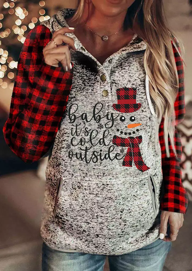 Casual Christmas Snowman Sweatshirt Xmas Hoodies