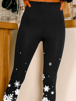 Christmas Abstract Print Sports Lightweight Xmas Skinny Mid Waist Tight Long Leggings