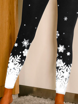 Christmas Abstract Print Sports Lightweight Xmas Skinny Mid Waist Tight Long Leggings