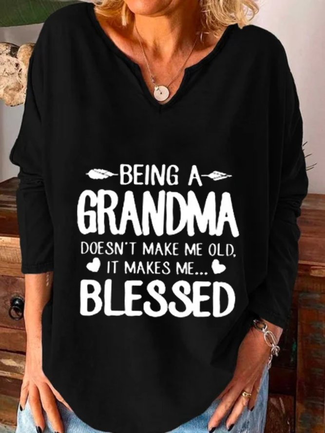 Mother‘s Day Casual Long Sleeve Printed Top T-shirt