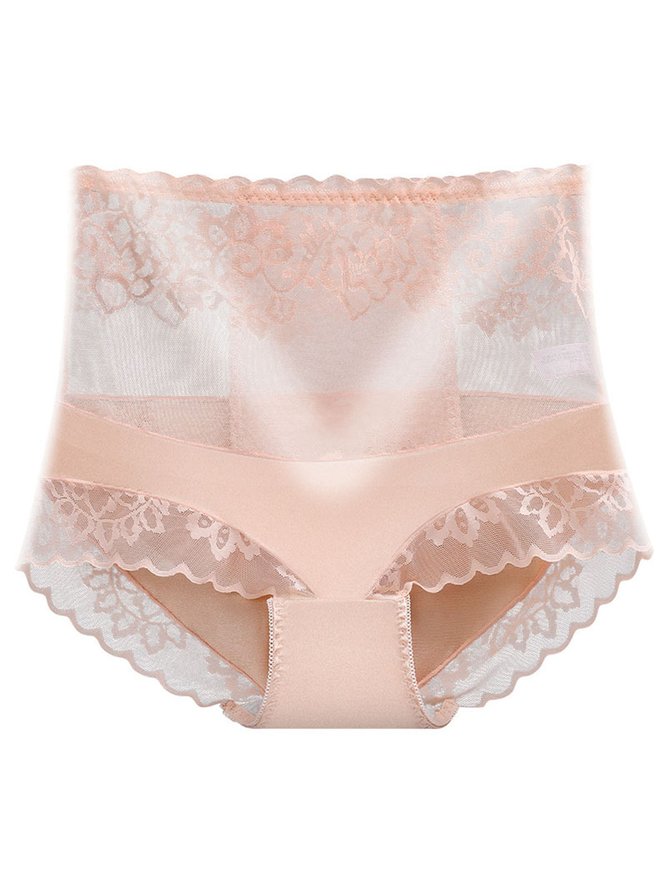 High Waist Lace Breathable Plus Size Panties | zolucky