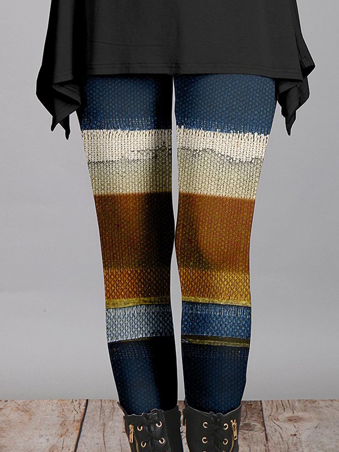 Basics Regular Fit Geometric Leggings