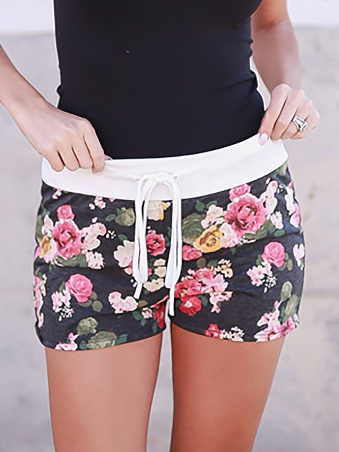 Floral Printed Short Casual Shorts Bottoms