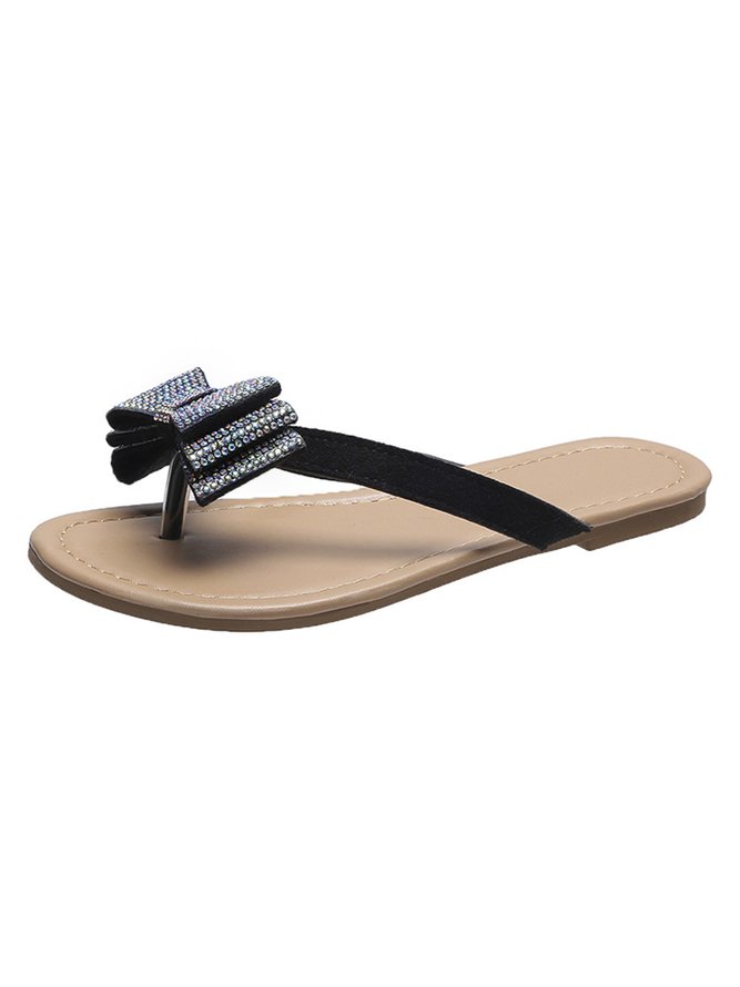 OLIVIA MILLER Women's Embellished Strap Wedge Flip Flops, Black - Bobâs Stores