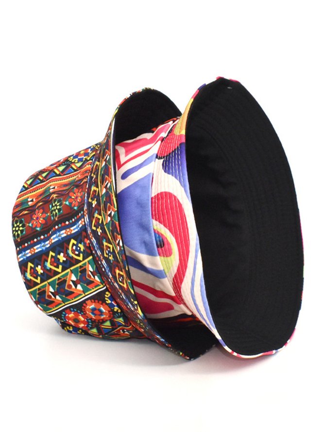 Cotton Abstract Print Bucket Hat