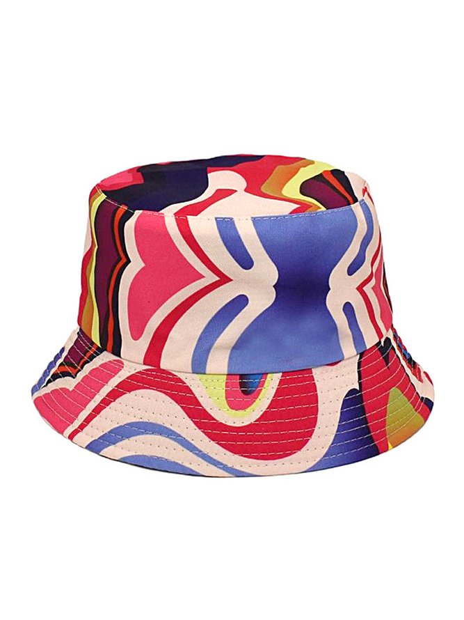 Cotton Abstract Print Bucket Hat