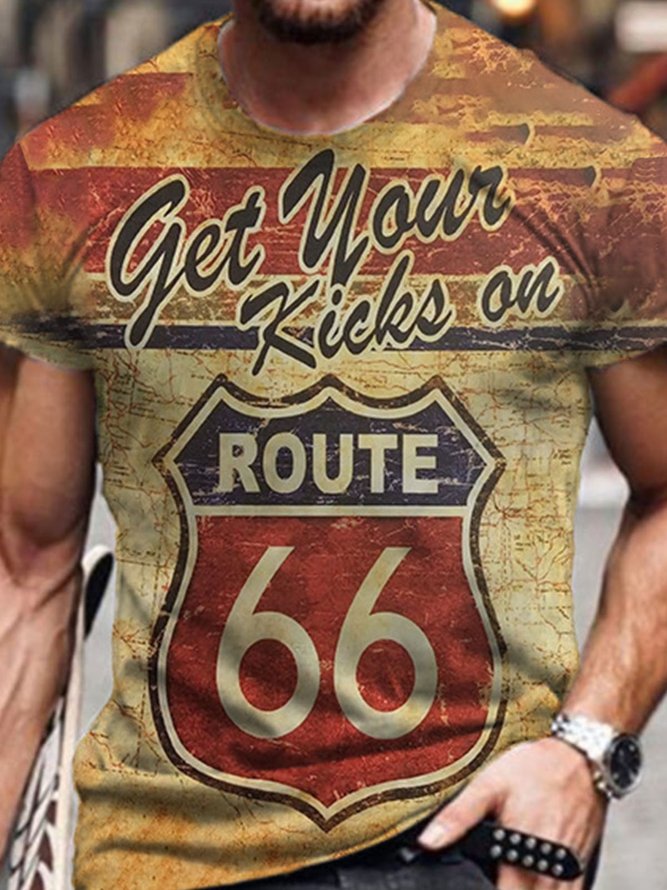 Route 66 Graphic Casual Long Sleeve Tee