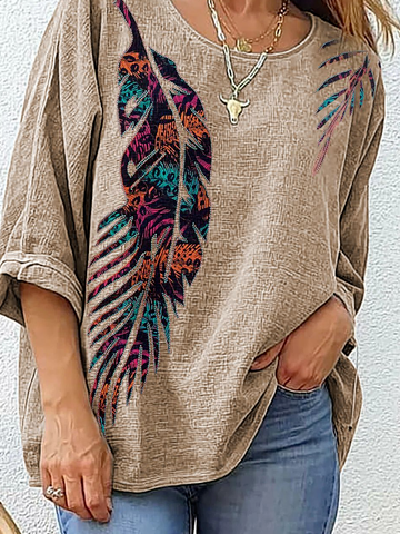 Feather Casual Short sleeve tops