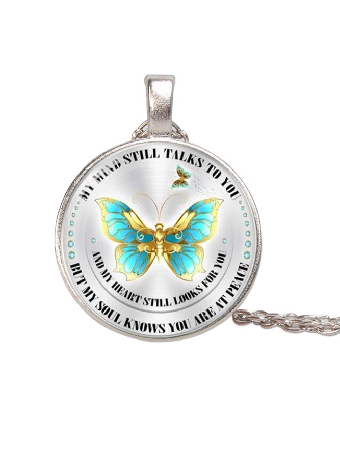 Time Stone Butterfly Necklace