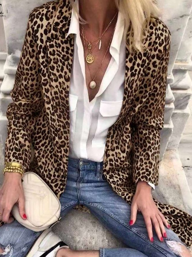 Sexy Loosen Leopard Blazer