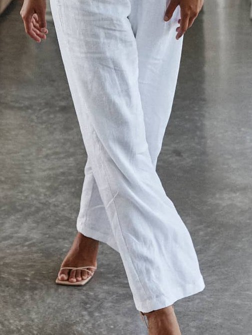 Plain Cotton Casual Pants