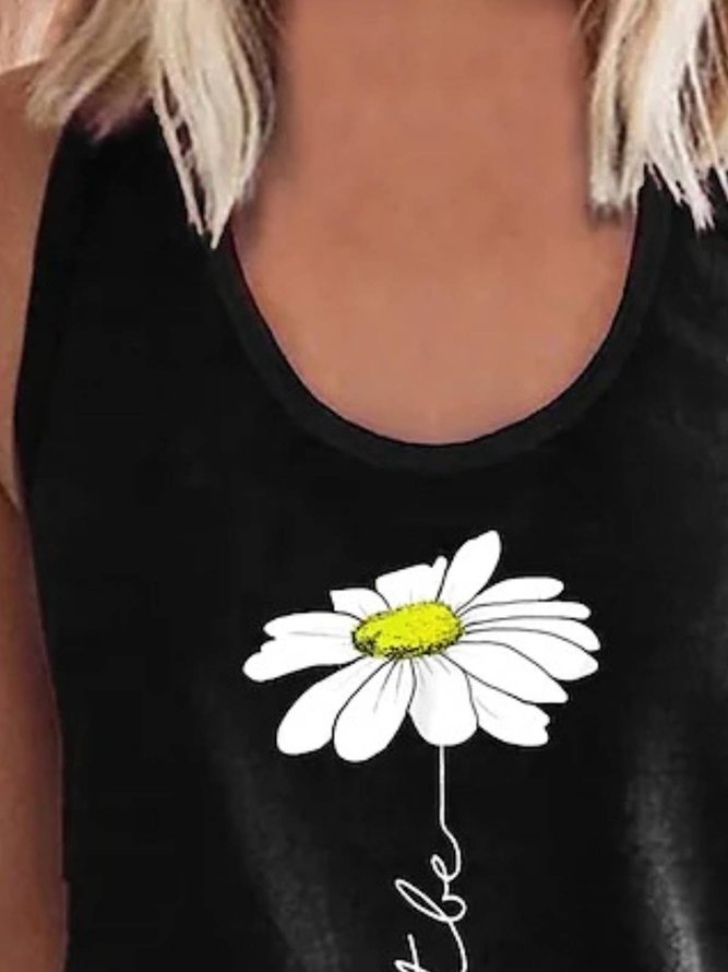 Casual Regular Fit Round Neck Knit Tank Top