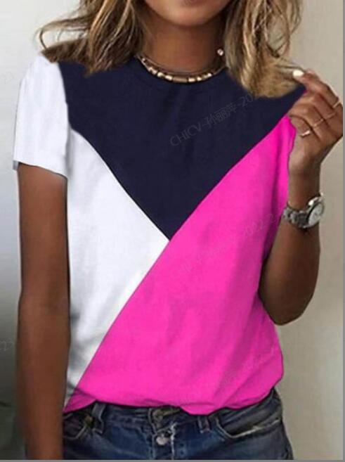Geometric Crew Neck Casual Short Sleeve T-Shirt