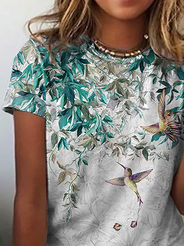 Floral Casual Loosen Short Sleeve T-Shirt