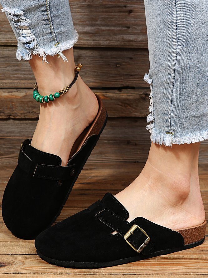 Solid Color Vintage Casual Mules