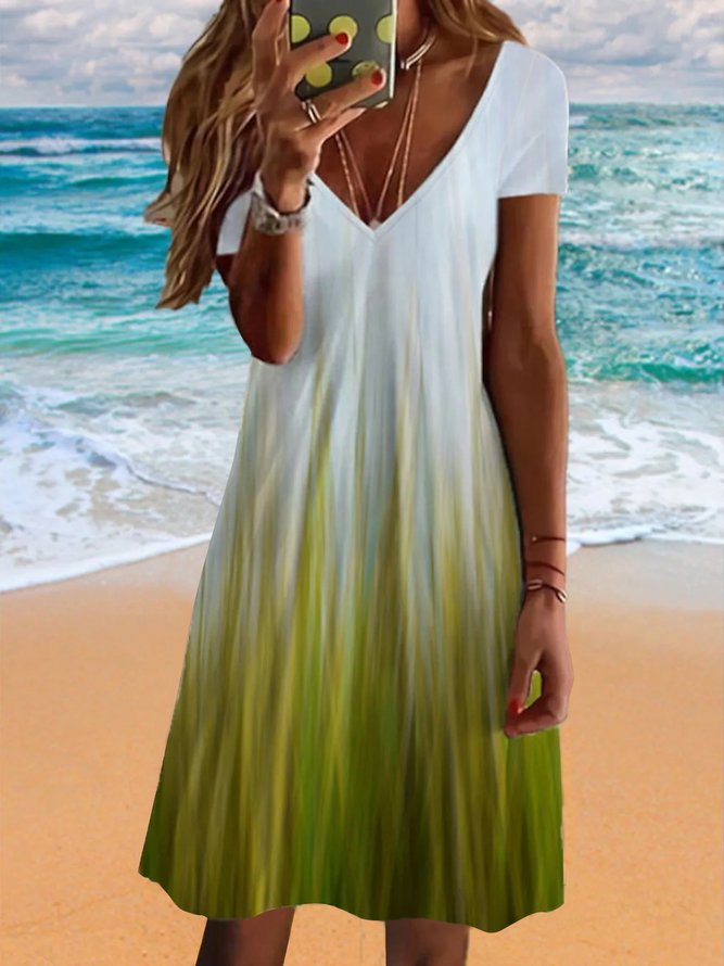 Casual Short Sleeve Knit Dress zolucky