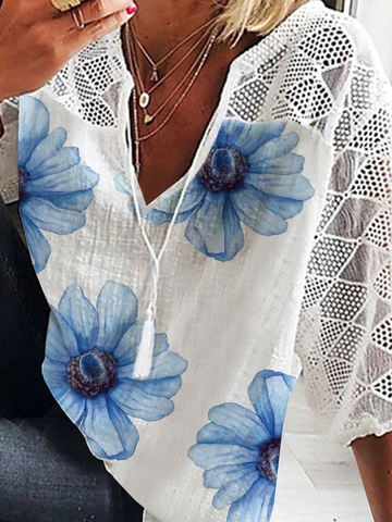 Floral Casual Short Sleeve Top
