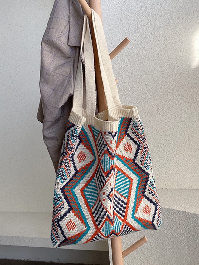 Woven Ethnic Style Large Capacity Tote Bag Shoulder Bag