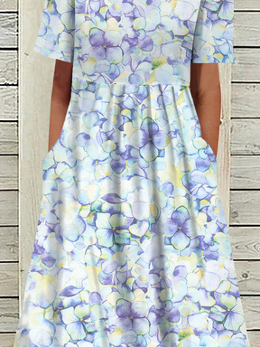 Floral Short Sleeve Woven Dress