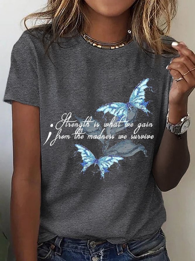 Butterfly Casual Short Sleeve T-Shirt