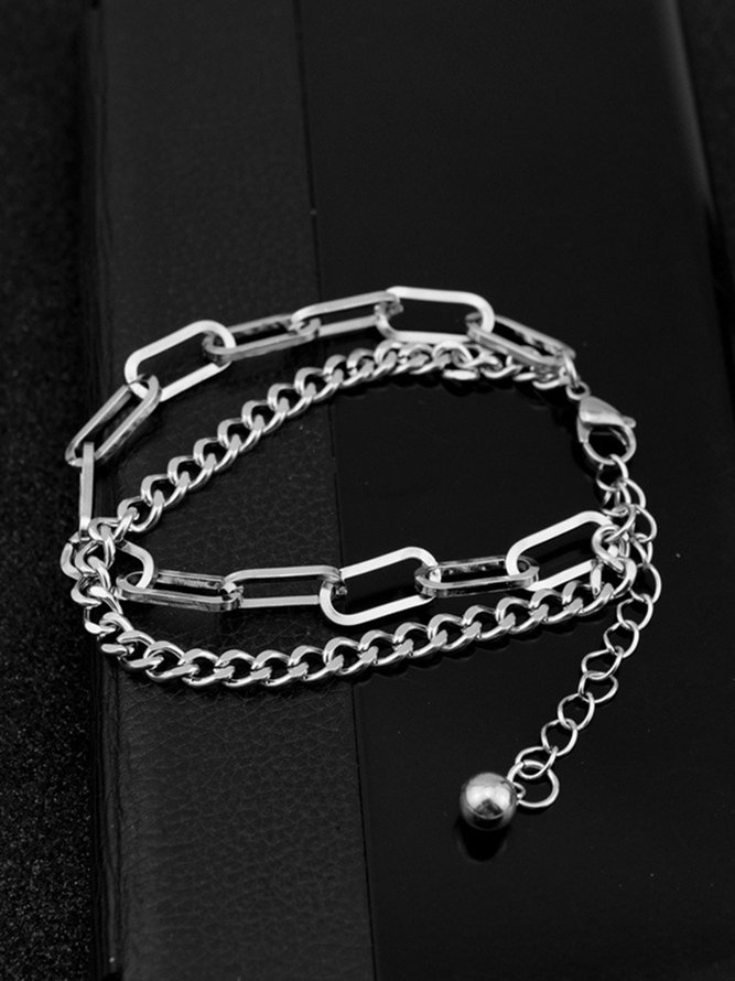 Fashion Vintage Thick Chain Multilayer Bracelet T-Shirt Jewelry