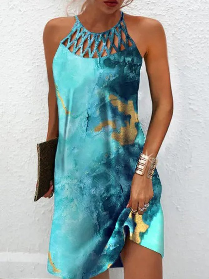 Ombre Elegant Spaghetti Dress