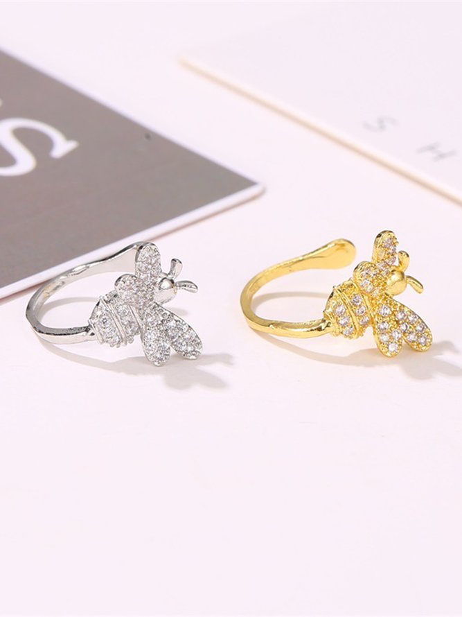 Super Sparkling Diamond Bee Clip Earrings