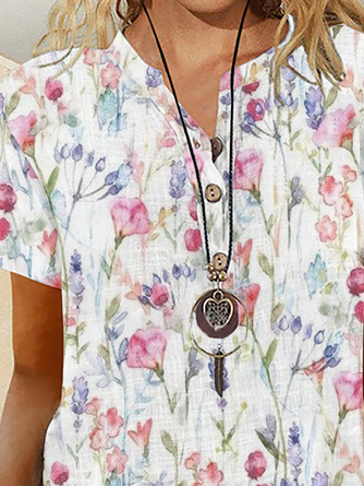 Floral Short Sleeve Blouse