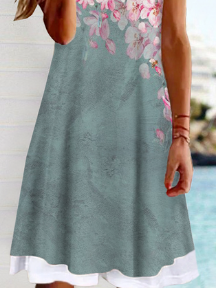 Plus size Floral Sleeveless Casual Dresses
