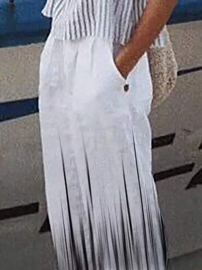 Abstract Loose Casual Elastic Waist Pants