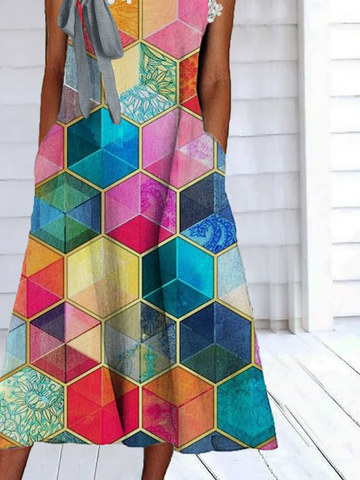 Loose Casual Geometric Dress