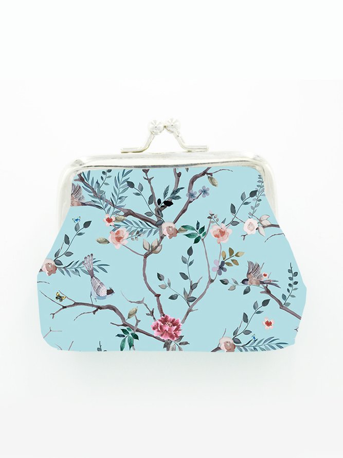 Ethnic Floral Kiss Lock Coin Purse
