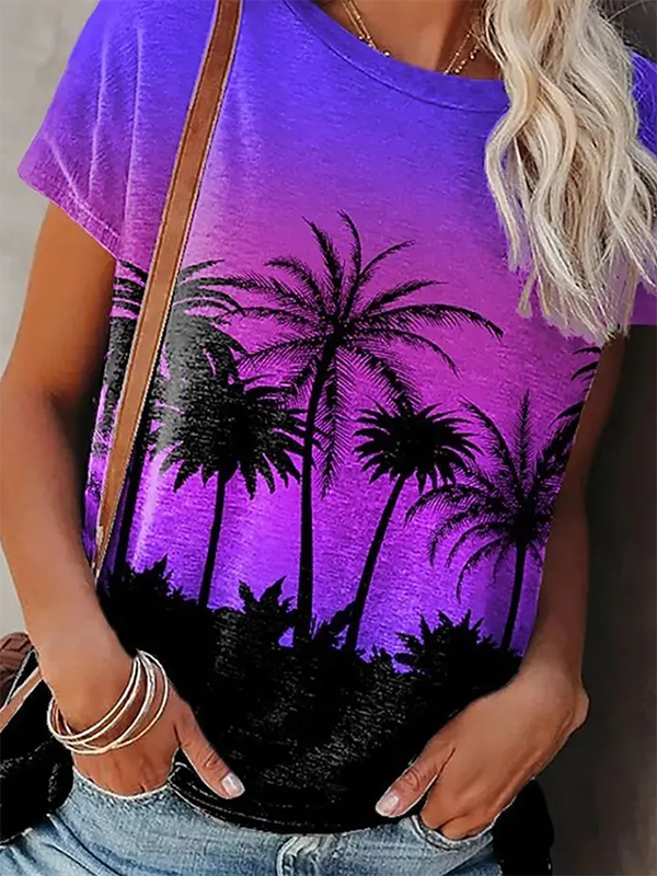 Coconut Tree Short sleeve Casual T-Shirt