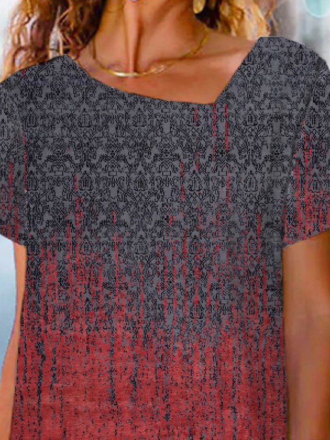 Casual Asymmetrical Loose Short Sleeve T-Shirt