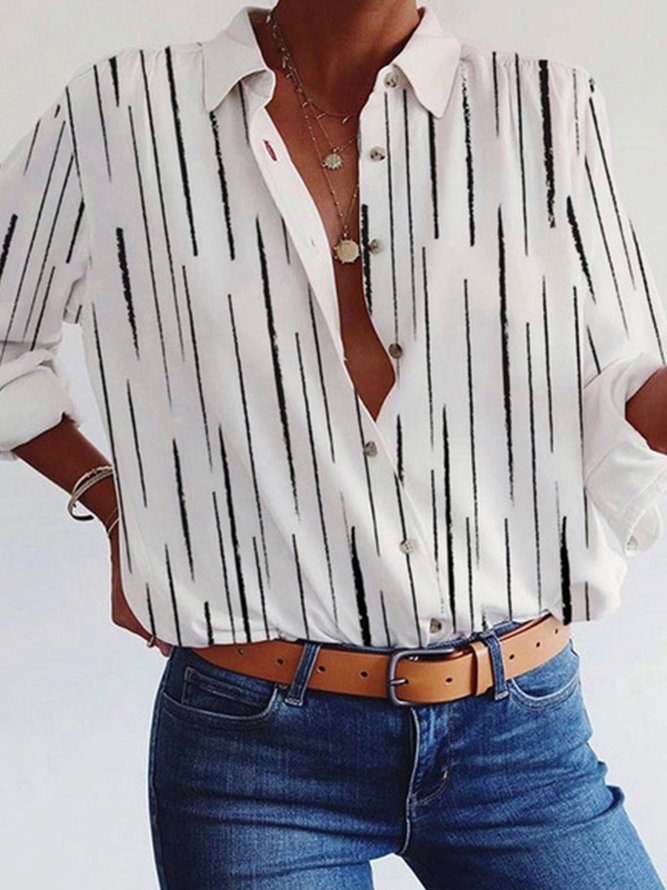 Casual Striped Loose Blouse