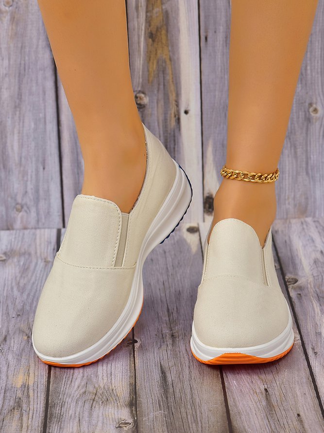 Solid Color Canvas Lightweight Height-enhancing Casual Sneakers