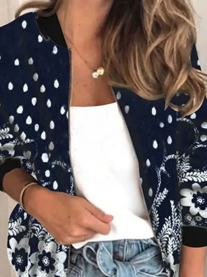 Casual Floral Long Sleeve Printed Outwear