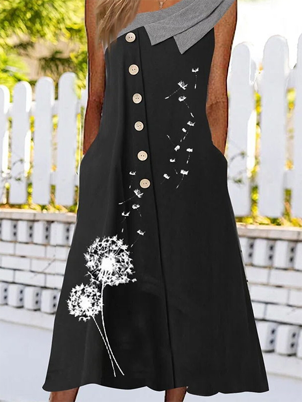 Asymmetrical Dandelion Casual Dresses