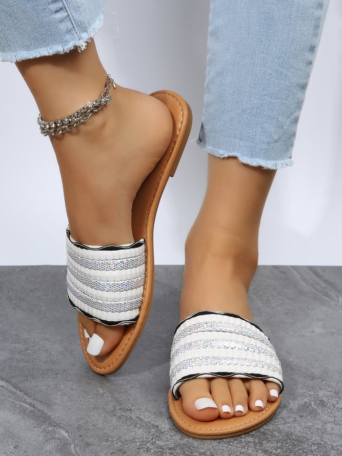 Sparkling Patchwork Upper Party Slippers