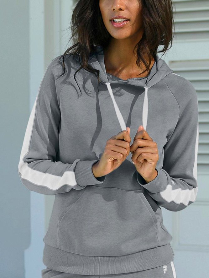 Casual Plain Autumn Lightweight Micro-Elasticity Loose Jersey Long sleeve Regular Sweatshirts for Women