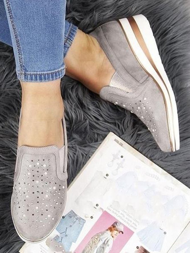 Comfortable Rhinestone Slope Casual Shoes