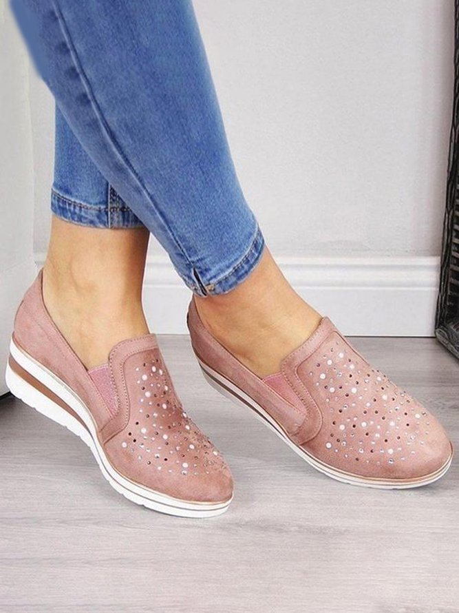 Comfortable Rhinestone Slope Casual Shoes