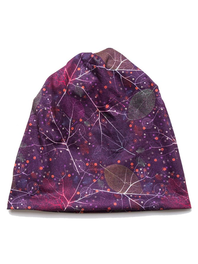 Women Casual All Season Leaf Printing Breathable Commuting Standard Polyester Cotton Regular Hats