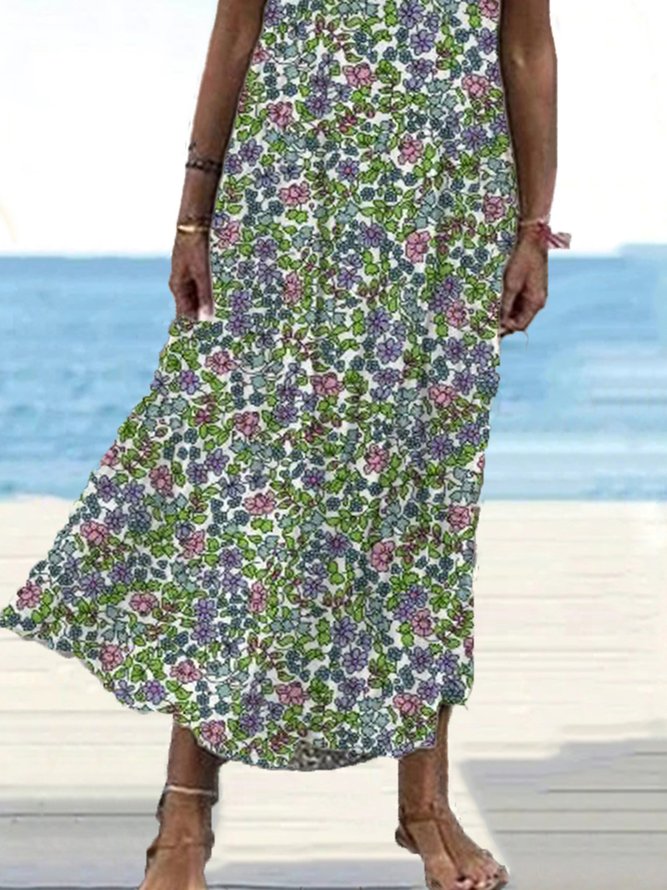 Floral Casual Vacation A-Line Loose Dresses