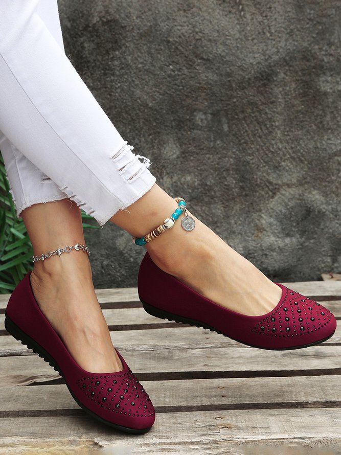 Rhinestone Design Commuter Flats