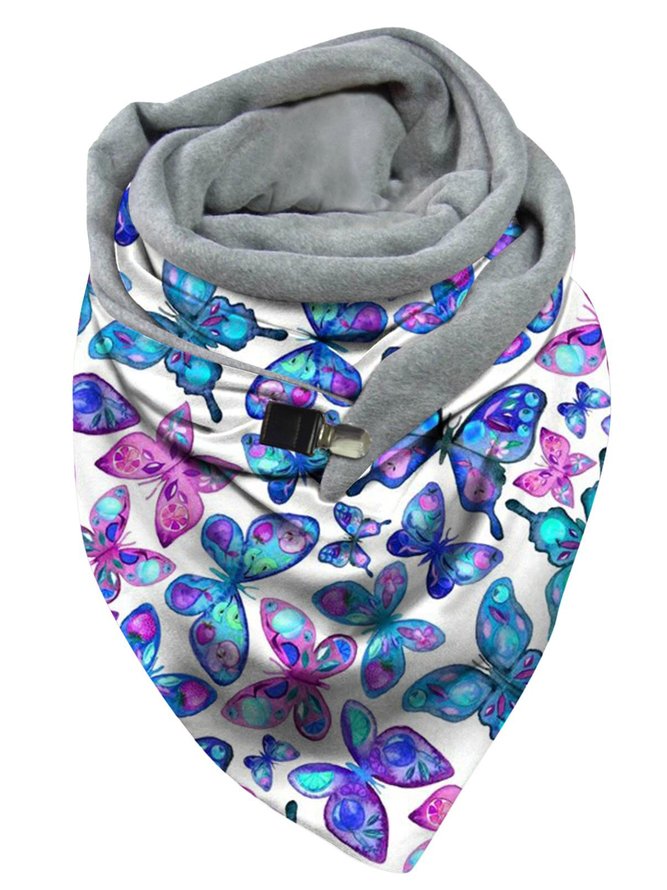 Women Casual All Season Butterfly Printing Wicking Commuting Standard Polyester Cotton Scarf Scarf